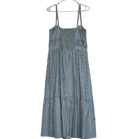 Reformation Lauretta Dress Blue & White in Monday Stripe - Picture 5 of 6